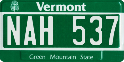 VT license plate NAH537