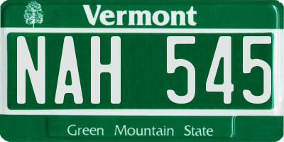 VT license plate NAH545