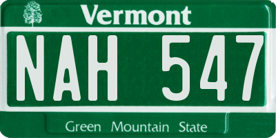 VT license plate NAH547