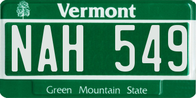 VT license plate NAH549