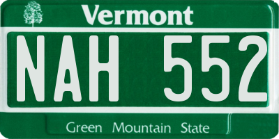 VT license plate NAH552
