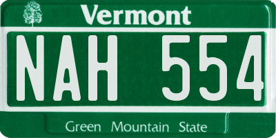 VT license plate NAH554