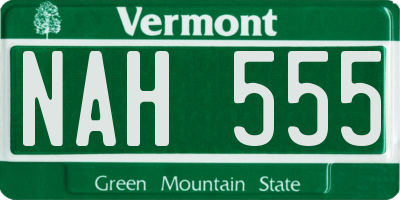 VT license plate NAH555