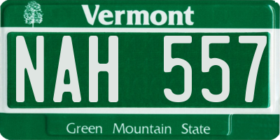 VT license plate NAH557