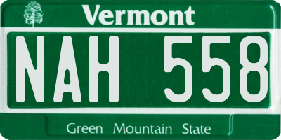 VT license plate NAH558