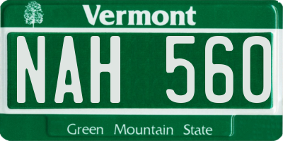 VT license plate NAH560