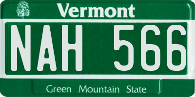 VT license plate NAH566