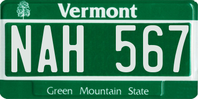 VT license plate NAH567