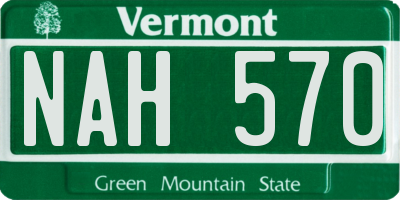VT license plate NAH570