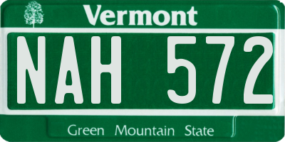 VT license plate NAH572