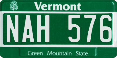 VT license plate NAH576
