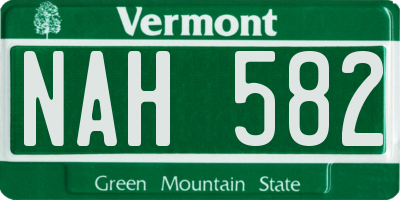 VT license plate NAH582