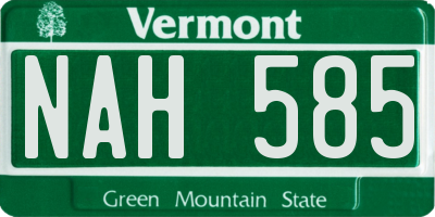 VT license plate NAH585