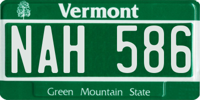 VT license plate NAH586