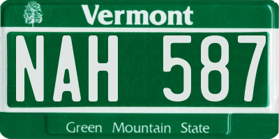 VT license plate NAH587