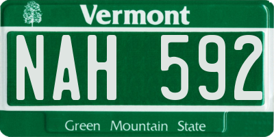 VT license plate NAH592