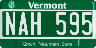 VT license plate NAH595