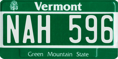 VT license plate NAH596