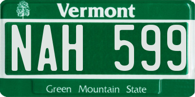 VT license plate NAH599