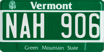 VT license plate NAH906