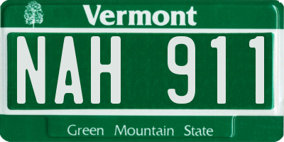 VT license plate NAH911
