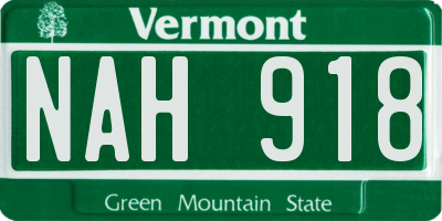 VT license plate NAH918