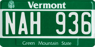 VT license plate NAH936