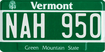VT license plate NAH950