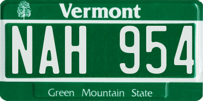 VT license plate NAH954