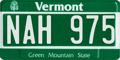 VT license plate NAH975