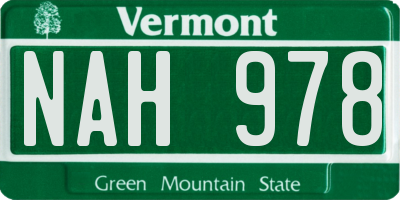 VT license plate NAH978