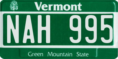 VT license plate NAH995