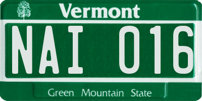 VT license plate NAI016