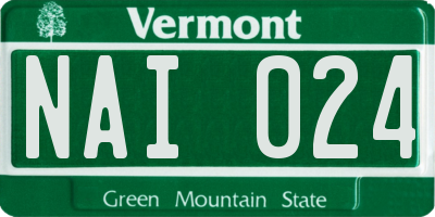 VT license plate NAI024