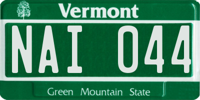 VT license plate NAI044