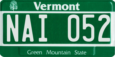 VT license plate NAI052