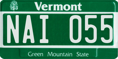 VT license plate NAI055