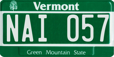 VT license plate NAI057