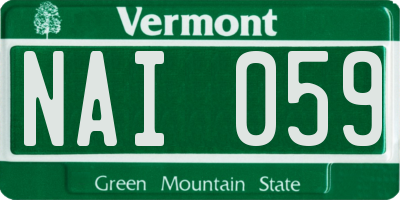 VT license plate NAI059