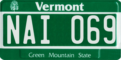 VT license plate NAI069
