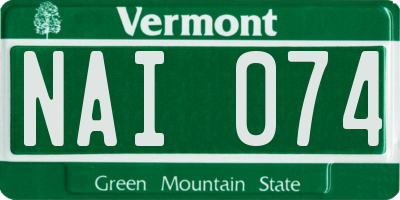 VT license plate NAI074