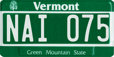 VT license plate NAI075