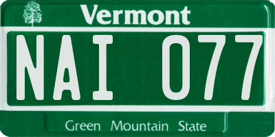 VT license plate NAI077