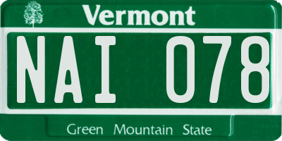 VT license plate NAI078