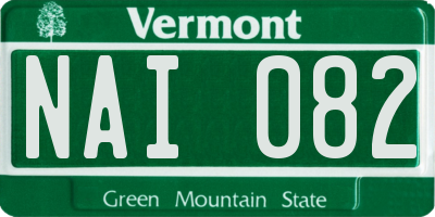 VT license plate NAI082