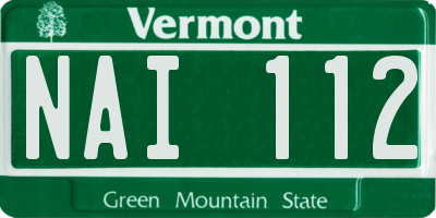 VT license plate NAI112