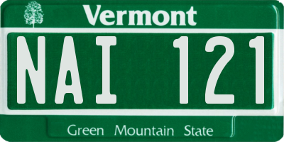 VT license plate NAI121