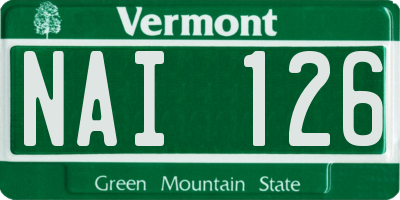 VT license plate NAI126