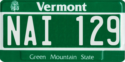 VT license plate NAI129
