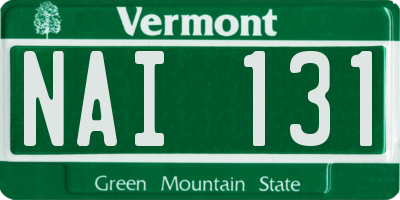 VT license plate NAI131